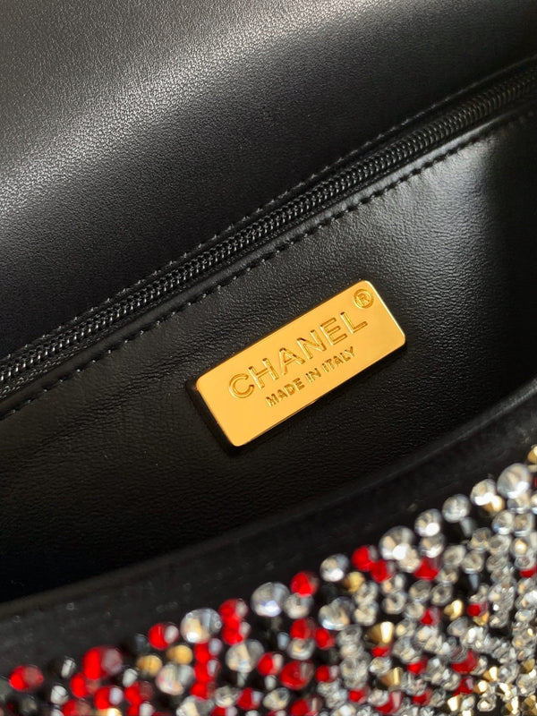 CC Classic Flap Bag 20cm Full Diamond Mutilcolor Calfskin