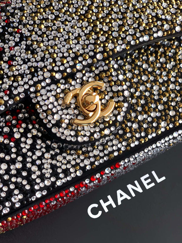 CC Classic Flap Bag 20cm Full Diamond Mutilcolor Calfskin