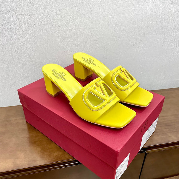 Vlogo Cut-Out 60 Sandal Yellow Calfskin