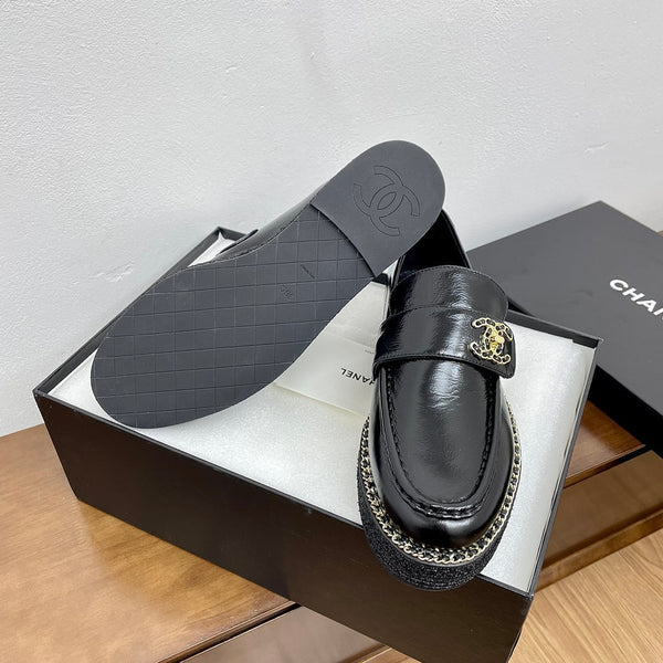 PLATFORM LOAFERS BLACK CALFSKIN
