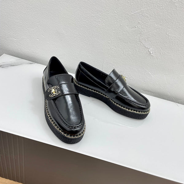 PLATFORM LOAFERS BLACK CALFSKIN