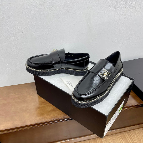 PLATFORM LOAFERS BLACK CALFSKIN