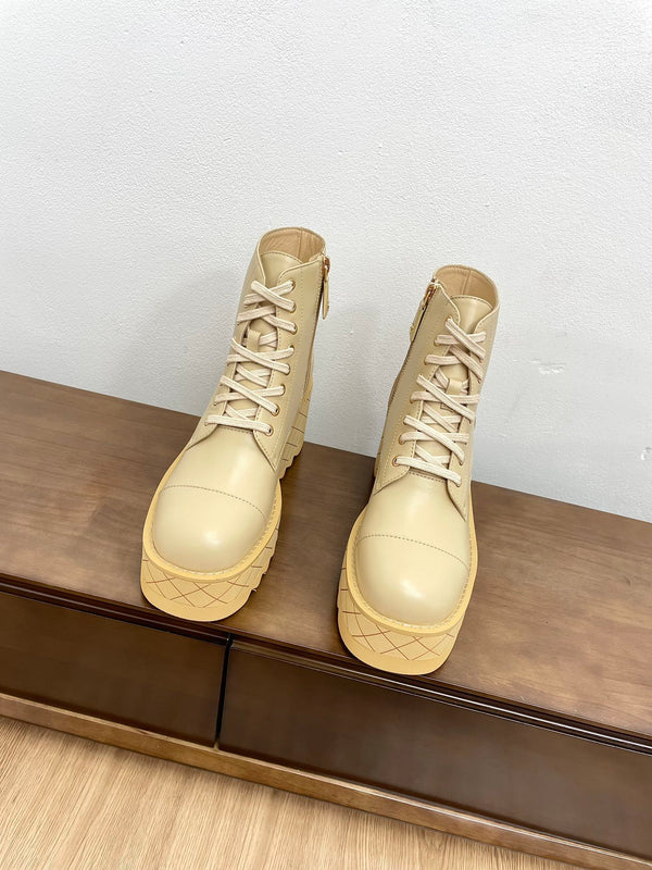 CC Ankle Boots 100mm Beige Lambskin