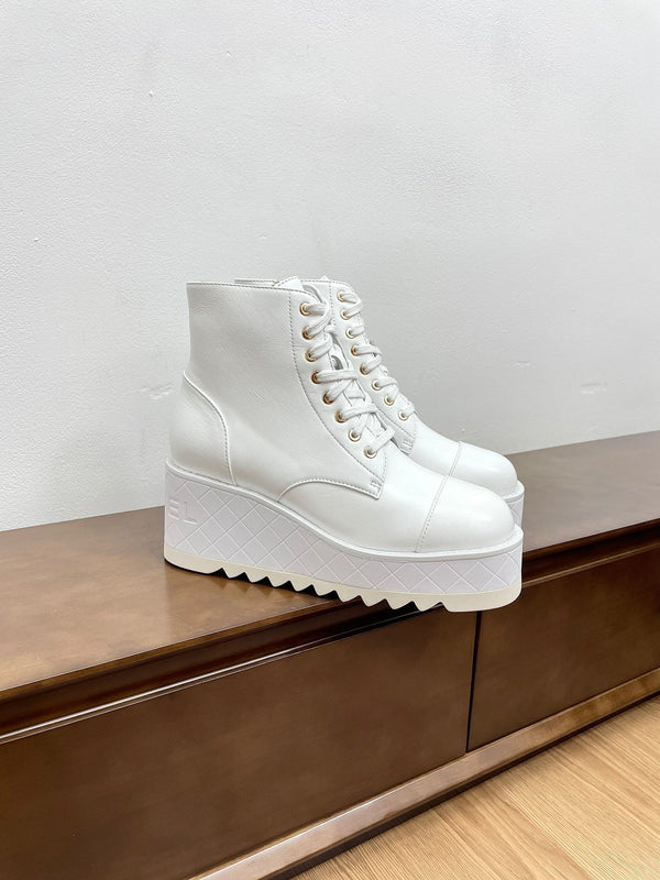 CC Ankle Boots 100mm White Lambskin