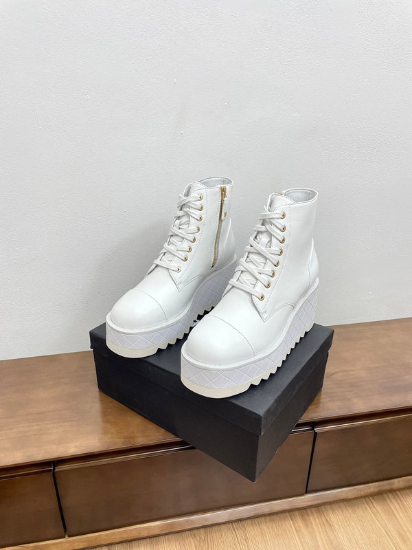 CC Ankle Boots 100mm White Lambskin
