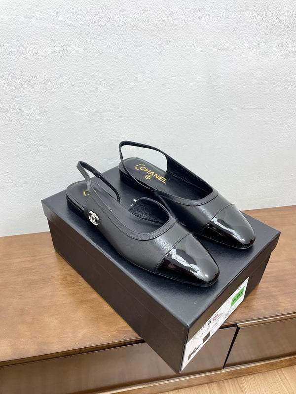 CC Slingback Black Calfskin