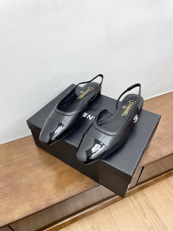 CC Slingback Black Calfskin