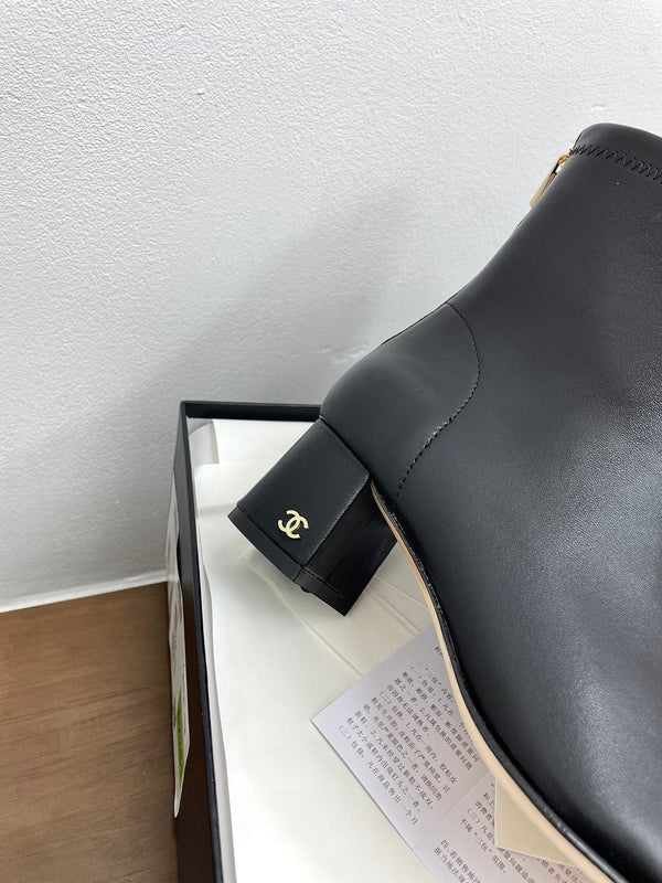 CC Ankle Boots 50mm Black Chain Lambskin