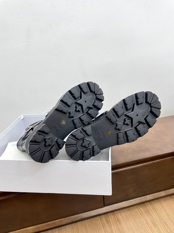 CD D-Quest Ankle Boot 40mm Glossy Black Calfskin