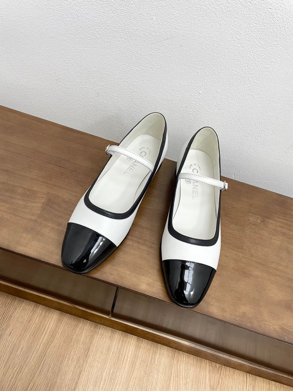 CC Mary Jane White Calfskin