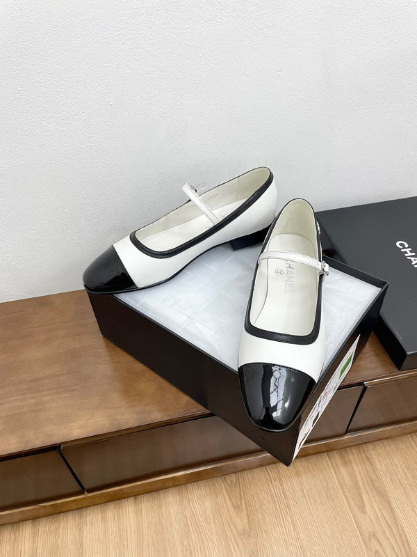 CC Mary Jane White Calfskin