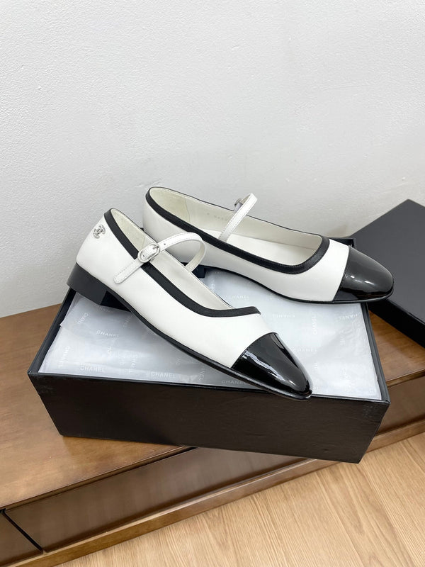 CC Mary Jane White Calfskin