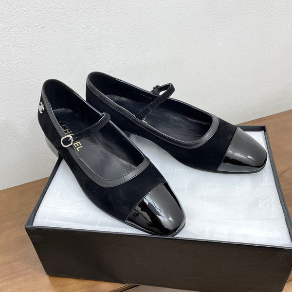 CC Mary Jane Black Suede And Calfskin