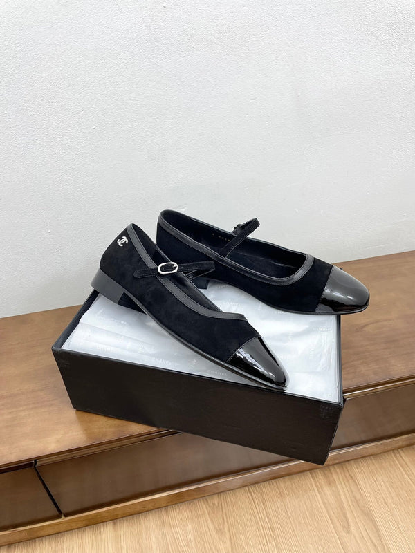 CC Mary Jane Black Suede And Calfskin