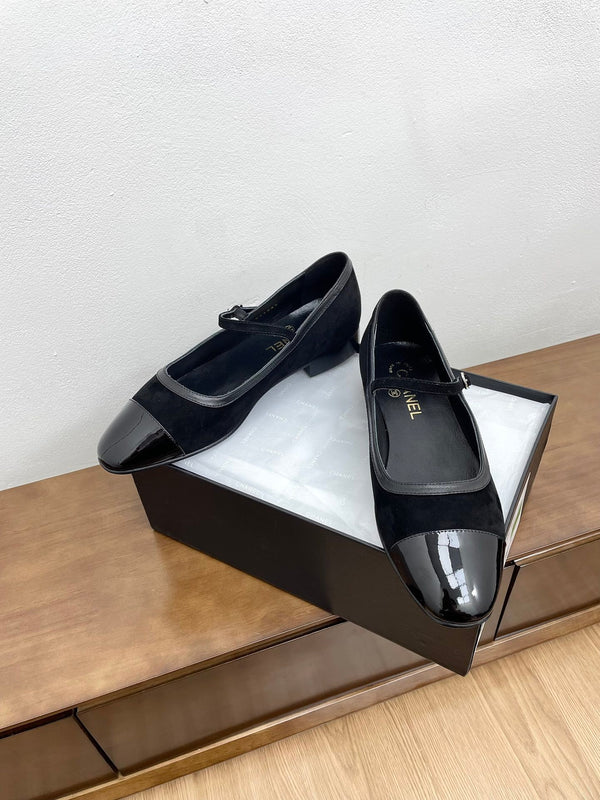 CC Mary Jane Black Suede And Calfskin