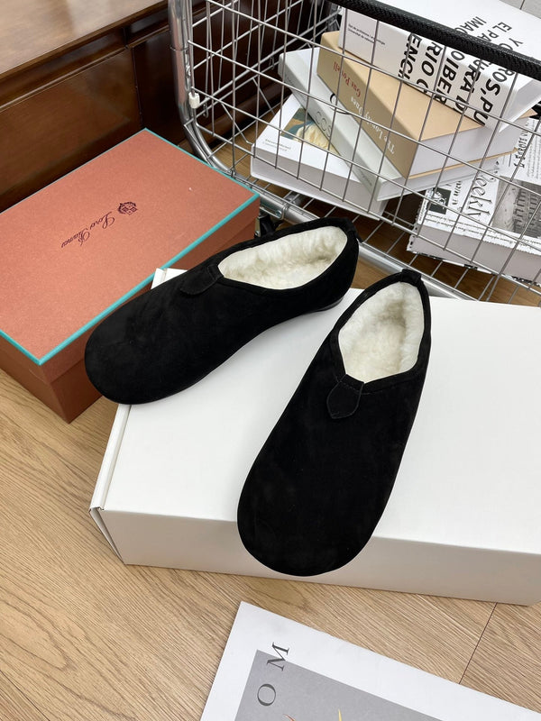 LP Cocooning Floaty Flat Black Wool Fleece Lining And Suede 989991