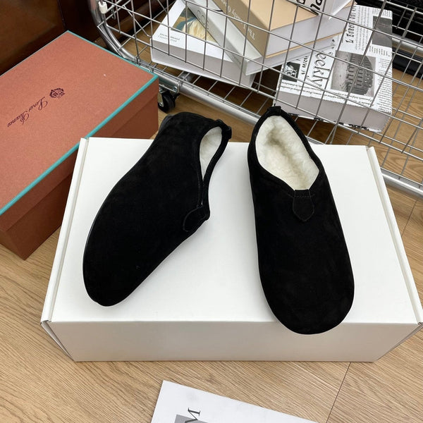 LP Cocooning Floaty Flat Black Wool Fleece Lining And Suede 989991