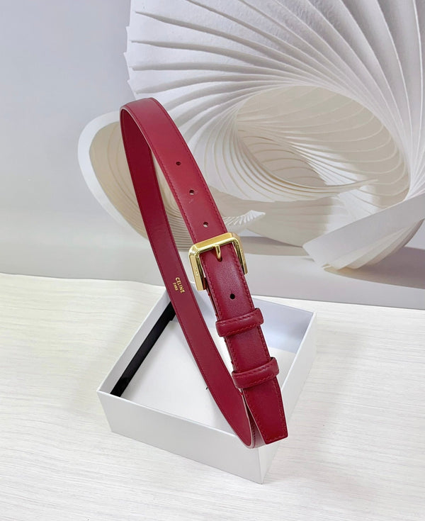 CEL Gold Western 25mm Belt Red Cowhide 181044