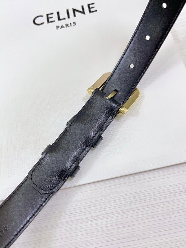 CEL Gold Western 25mm Belt Black Cowhide 181040