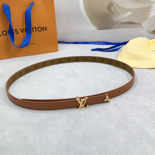Pretty LV 20mm Reversible Belt Brown Calfskin