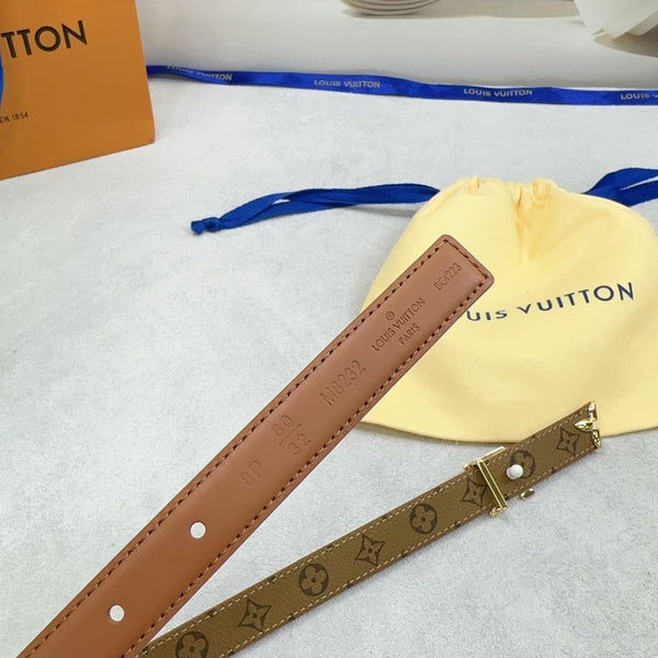 Pretty LV 20mm Reversible Belt Brown Calfskin