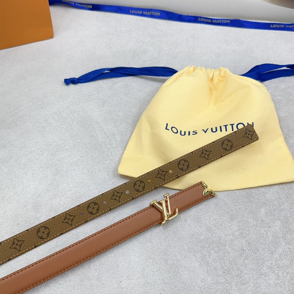 Pretty LV 20mm Reversible Belt Brown Calfskin