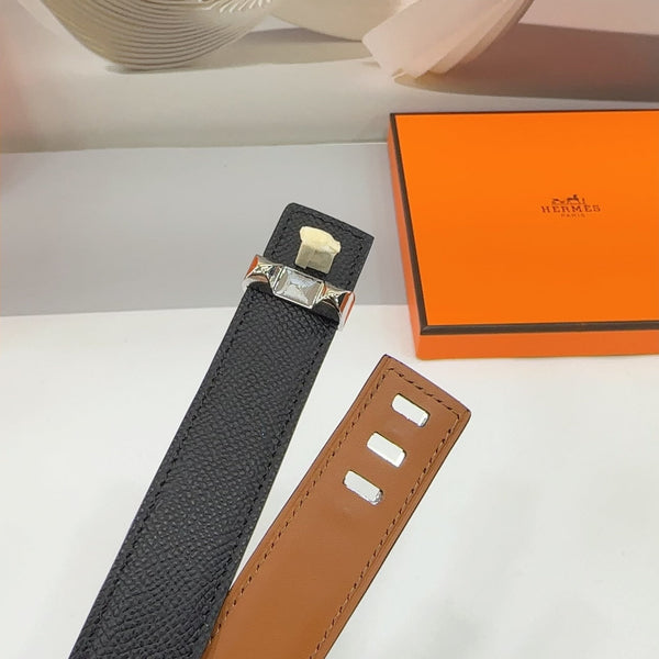 Collier De Chien Belt 30mm Black Epsom Silver Buckle