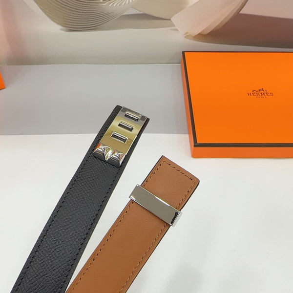 Collier De Chien Belt 30mm Black Epsom Silver Buckle