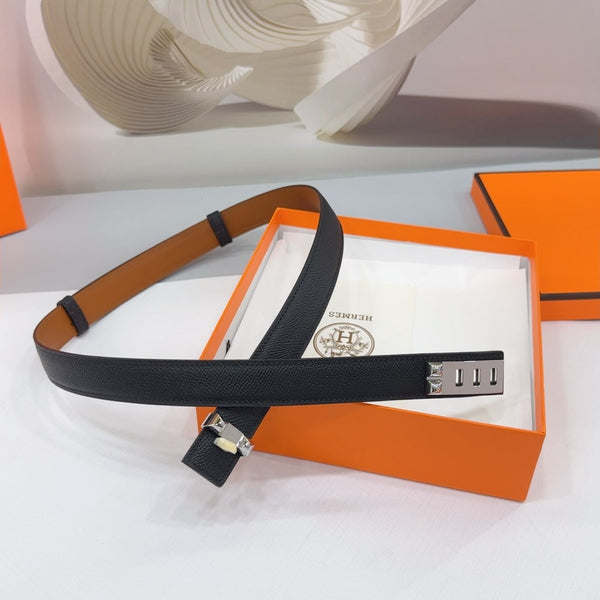 Collier De Chien Belt 30mm Black Epsom Silver Buckle