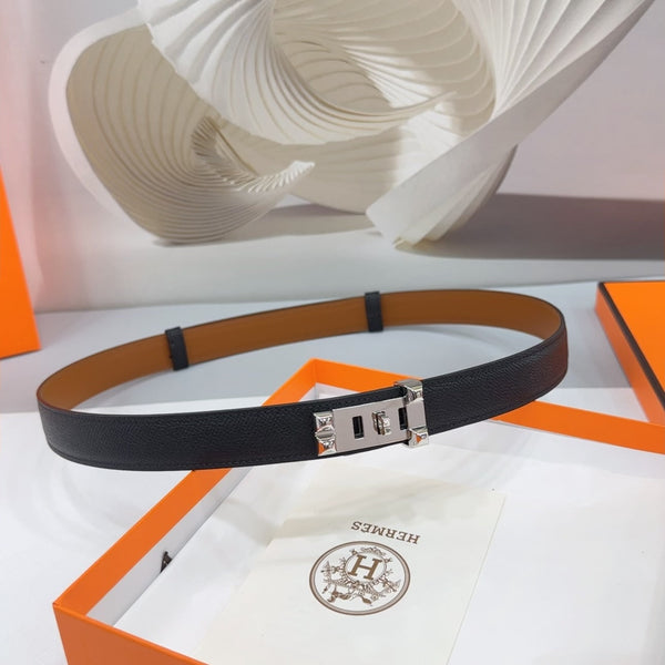 Collier De Chien Belt 30mm Black Epsom Silver Buckle