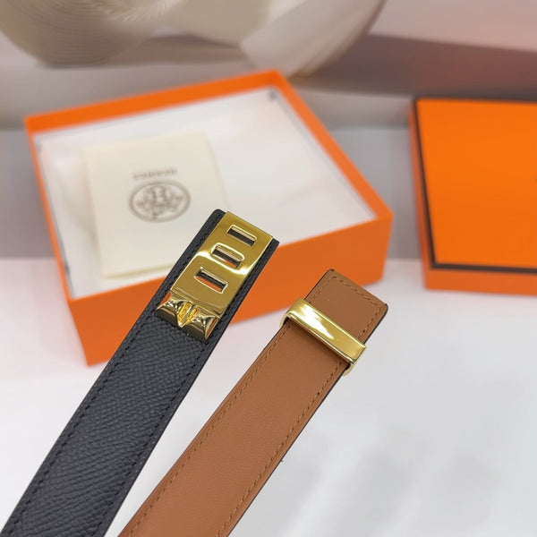 Collier De Chien Belt 30mm Black Epsom Gold Buckle