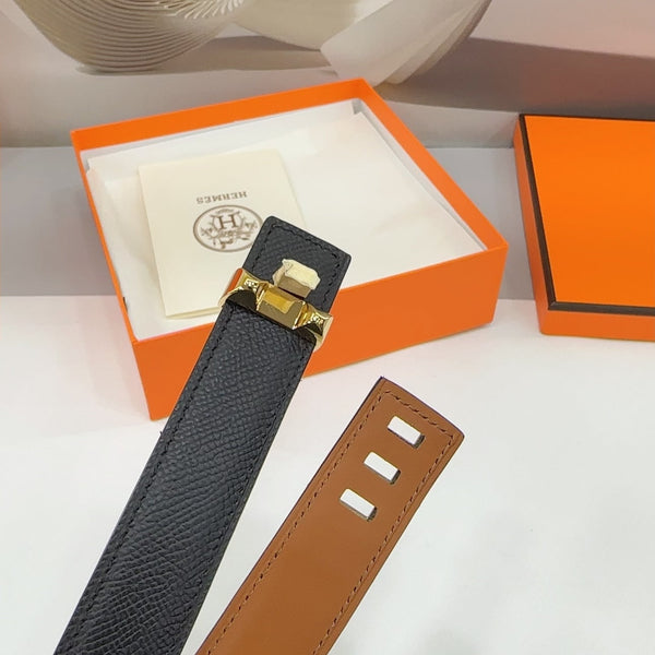 Collier De Chien Belt 30mm Black Epsom Gold Buckle