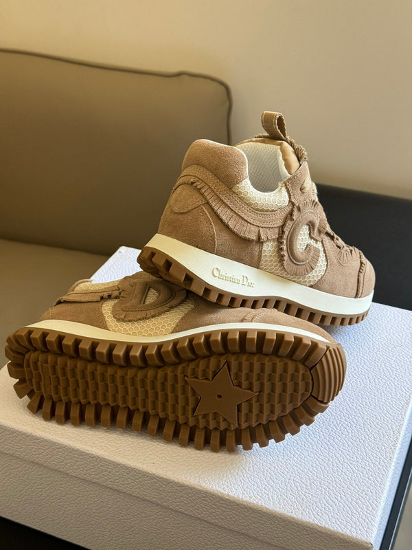 Cest CD Sneaker Brown Suede Calfskin and Mesh