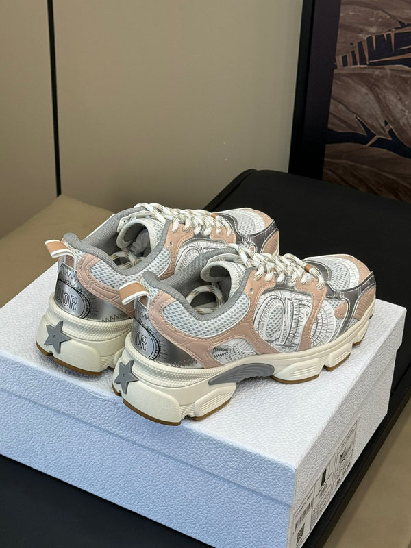 CD Chrono Sneaker Nude and Silver Mesh Fabric 992626