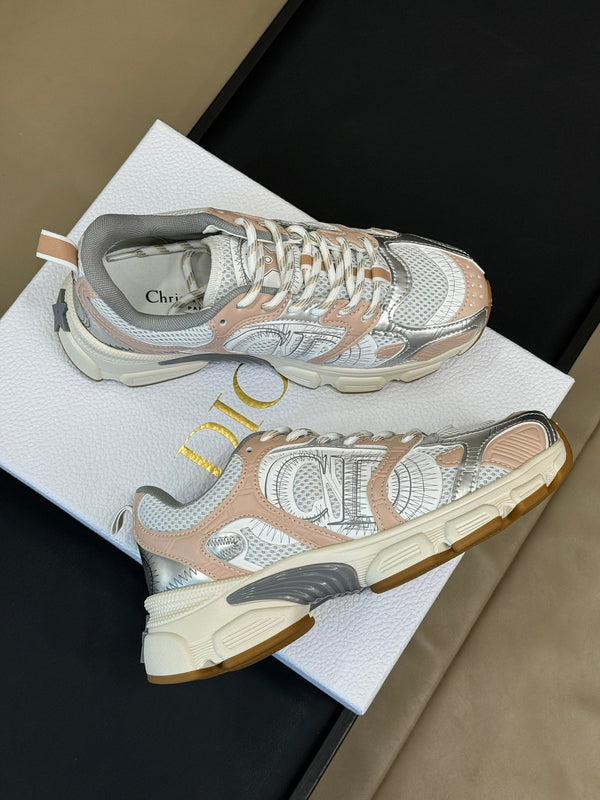 CD Chrono Sneaker Nude and Silver Mesh Fabric 992626