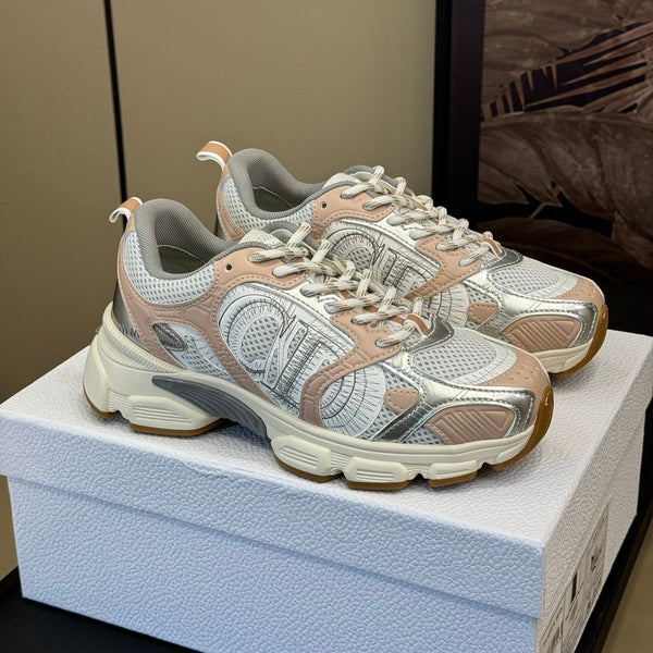 CD Chrono Sneaker Nude and Silver Mesh Fabric 992626