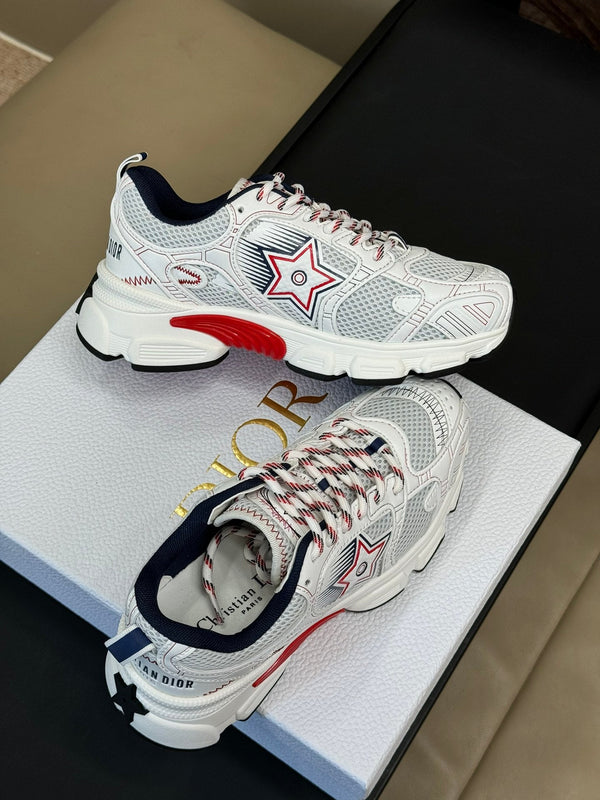 CD Chrono Sneaker White Mix Red Mesh Fabric 992629