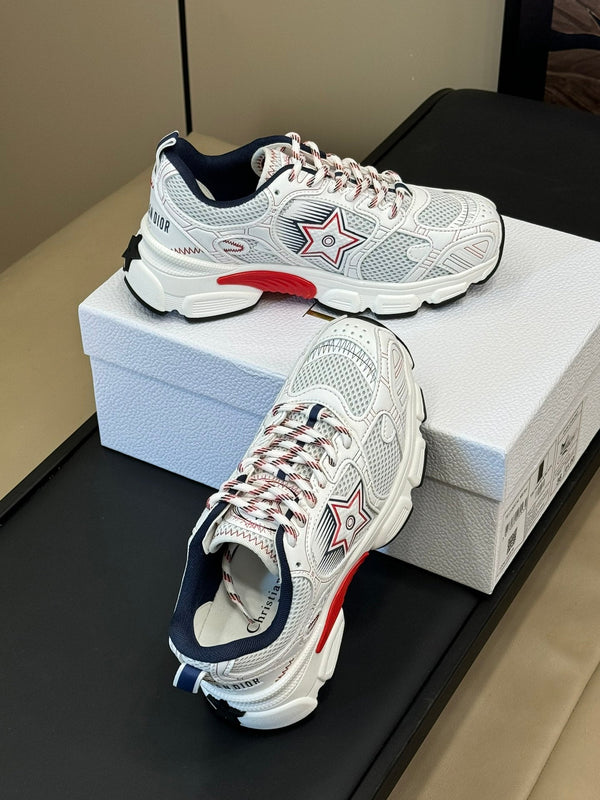 CD Chrono Sneaker White Mix Red Mesh Fabric 992629