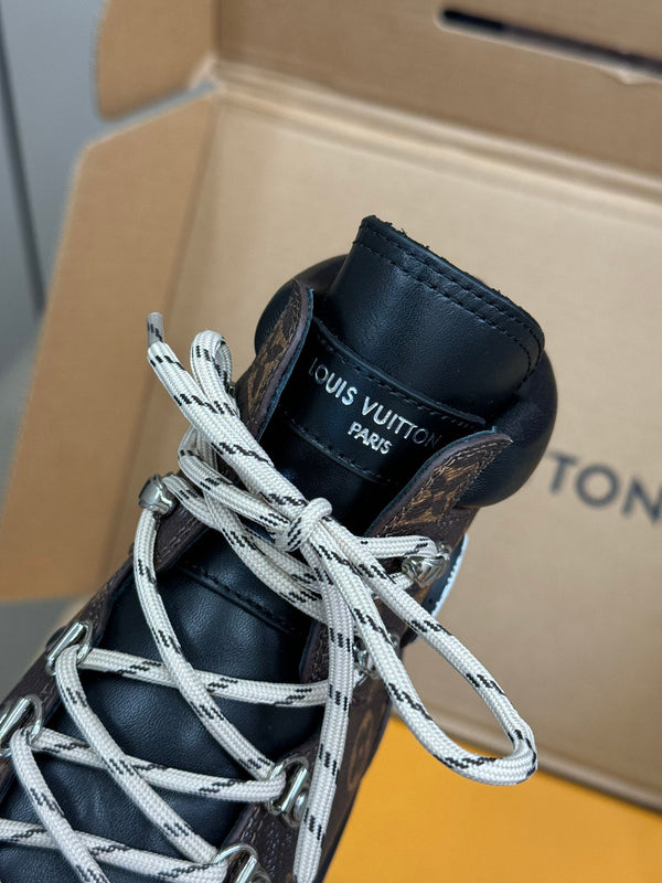 LV Ruby Flat Ranger Boots Dark Brown Calfskin