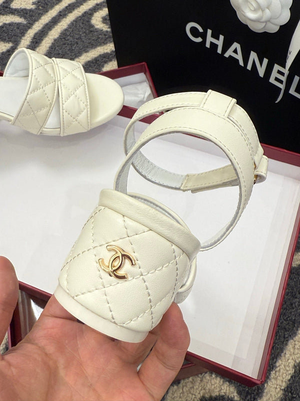 CC 25SS Honey Sandals 5cm White Lambskin 319632