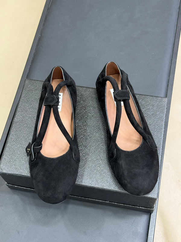 ALAIA Le Teckel Ballet Flats Black Suede 468729