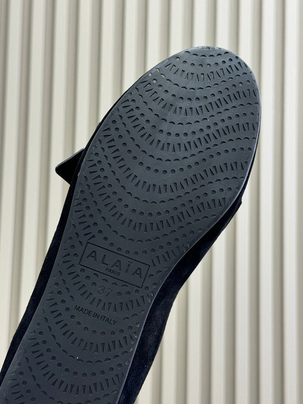 ALAIA Le Teckel Ballet Flats Black Suede 468729