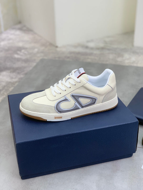 CD HOMME SNEAKERS IVORY CALFSKIN AND SUEDE