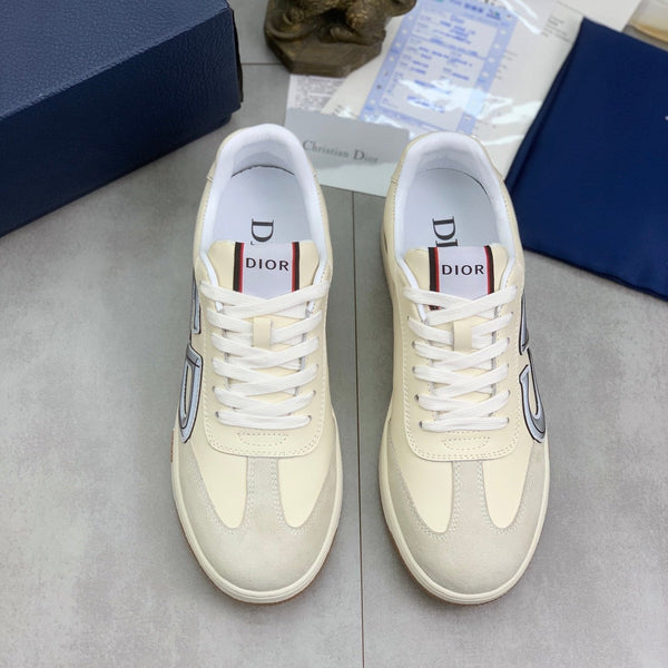 CD HOMME SNEAKERS IVORY CALFSKIN AND SUEDE