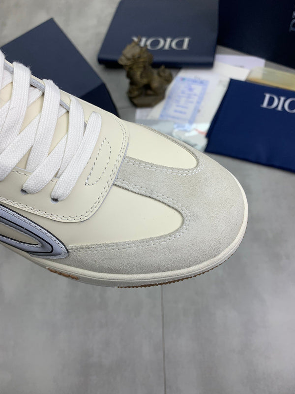 CD HOMME SNEAKERS IVORY CALFSKIN AND SUEDE