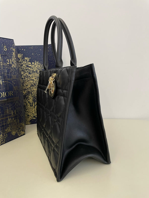 medium book tote 36 black lambskin gold hardware