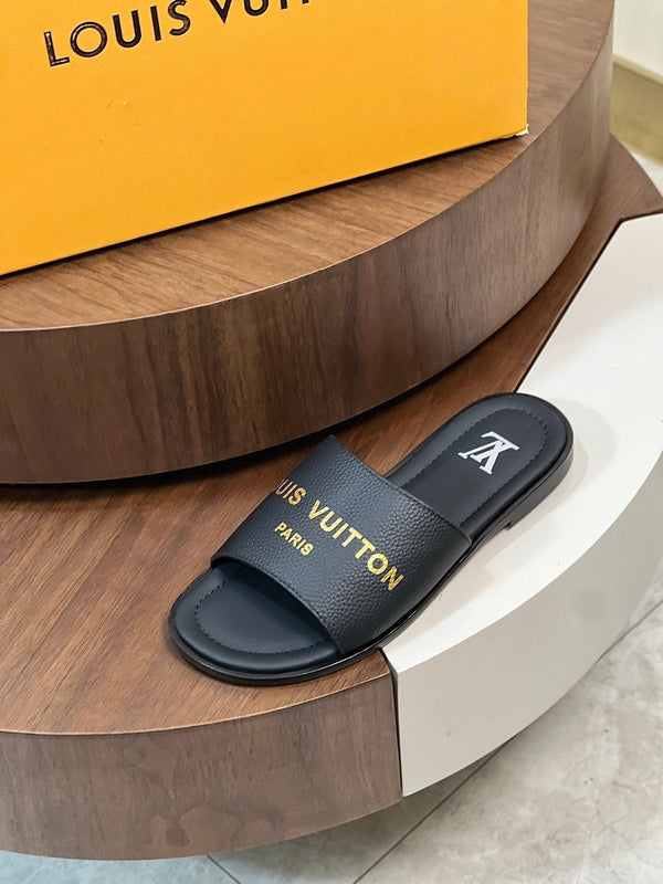 LV MULE IN BLACK CALFSKIN