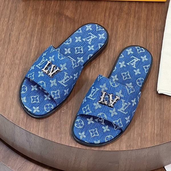 LV OASIS MULE LIGHT BLUE MONOGRAM DENIM