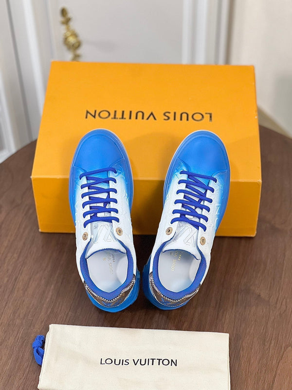 LV TIME OUT SNEAKER BLUE MIX WHITE CALFSKIN