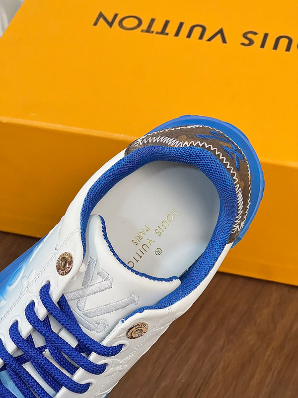 LV TIME OUT SNEAKER BLUE MIX WHITE CALFSKIN